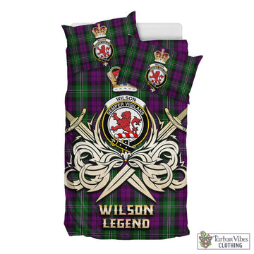 Wilson Tartan Bedding Set with Clan Crest and the Golden Sword of Courageous Legacy