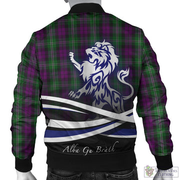 Tartan Vibes Clothing Wilson Tartan Bomber Jacket with Alba Gu Brath Regal Lion Emblem