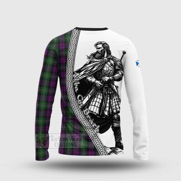 Tartan Vibes Clothing Wilson Tartan Clan Crest Long Sleeve T-Shirt with Highlander Warrior Celtic Style