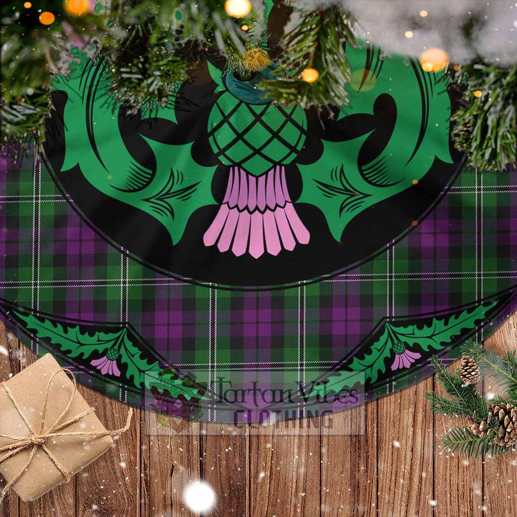 Tartan Vibes Clothing Wilson Tartan Christmas Tree Skirt Scottish Thistle Style