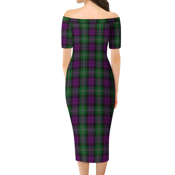 Wilson Tartan Off Shoulder Lady Dress - Tartanvibesclothing