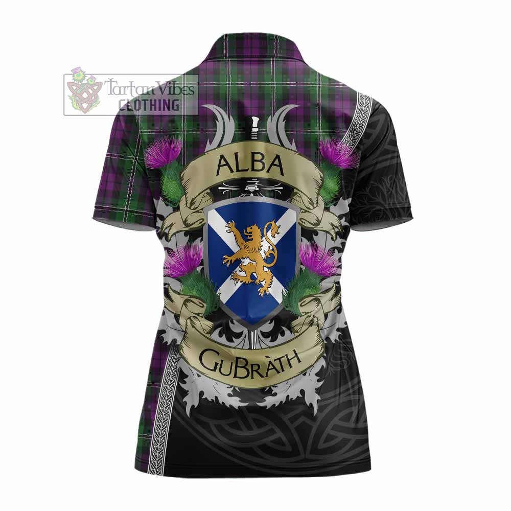 Tartan Vibes Clothing Wilson Tartan Family Crest Women's Polo Shirt Lion Rampant Royal Thistle Shield Celtic Inspired