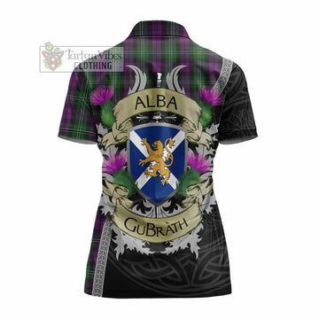Tartan Vibes Clothing Wilson Tartan Family Crest Women's Polo Shirt Lion Rampant Royal Thistle Shield Celtic Inspired