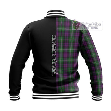Wilson Tartan Baseball Jacket with Family Crest and Half Of Me Style - Tartanvibesclothing Shop