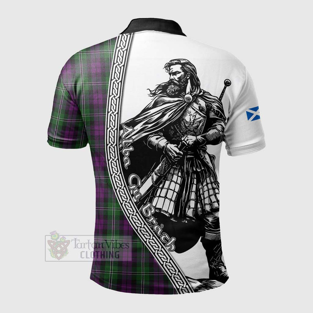 Tartan Vibes Clothing Wilson Tartan Clan Crest Polo Shirt with Highlander Warrior Celtic Style