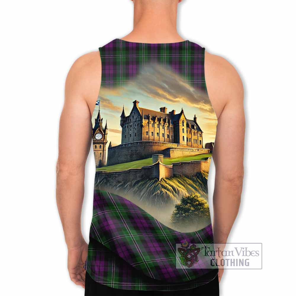 Tartan Vibes Clothing Wilson Tartan Family Crest Men's Tank Top with Scottish Ancient Castle Style