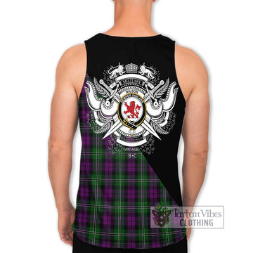 Wilson Tartan Men's Tank Top with Family Crest and Military Logo Style - Tartanvibesclothing Shop