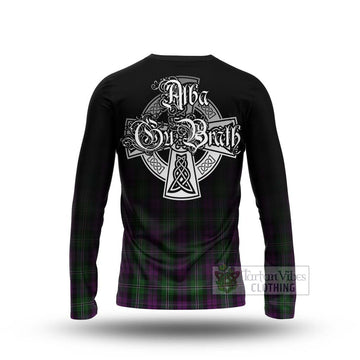 Tartan Vibes Clothing Wilson Tartan Long Sleeve T-Shirt Featuring Alba Gu Brath Family Crest Celtic Inspired