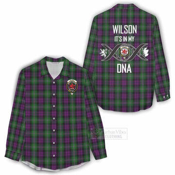 Tartan Vibes Clothing Wilson Tartan Women's Casual Shirt with Family Crest DNA In Me Style
