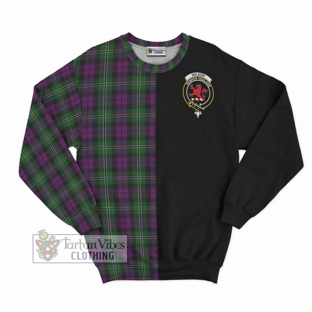 Wilson Tartan Sweatshirt with Family Crest and Half Of Me Style - Tartanvibesclothing Shop