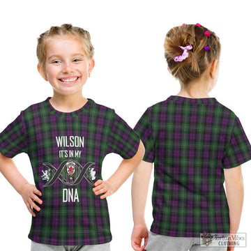 Wilson Tartan Kid T-Shirt with Family Crest DNA In Me Style - Tartanvibesclothing Shop