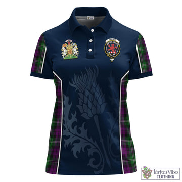 Wilson Tartan Women's Polo Shirt with Family Crest and Scottish Thistle Vibes Sport Style