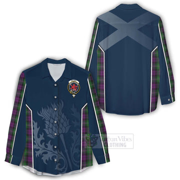 Tartan Vibes Clothing Wilson Tartan Women's Casual Shirt with Family Crest and Scottish Thistle Vibes Sport Style
