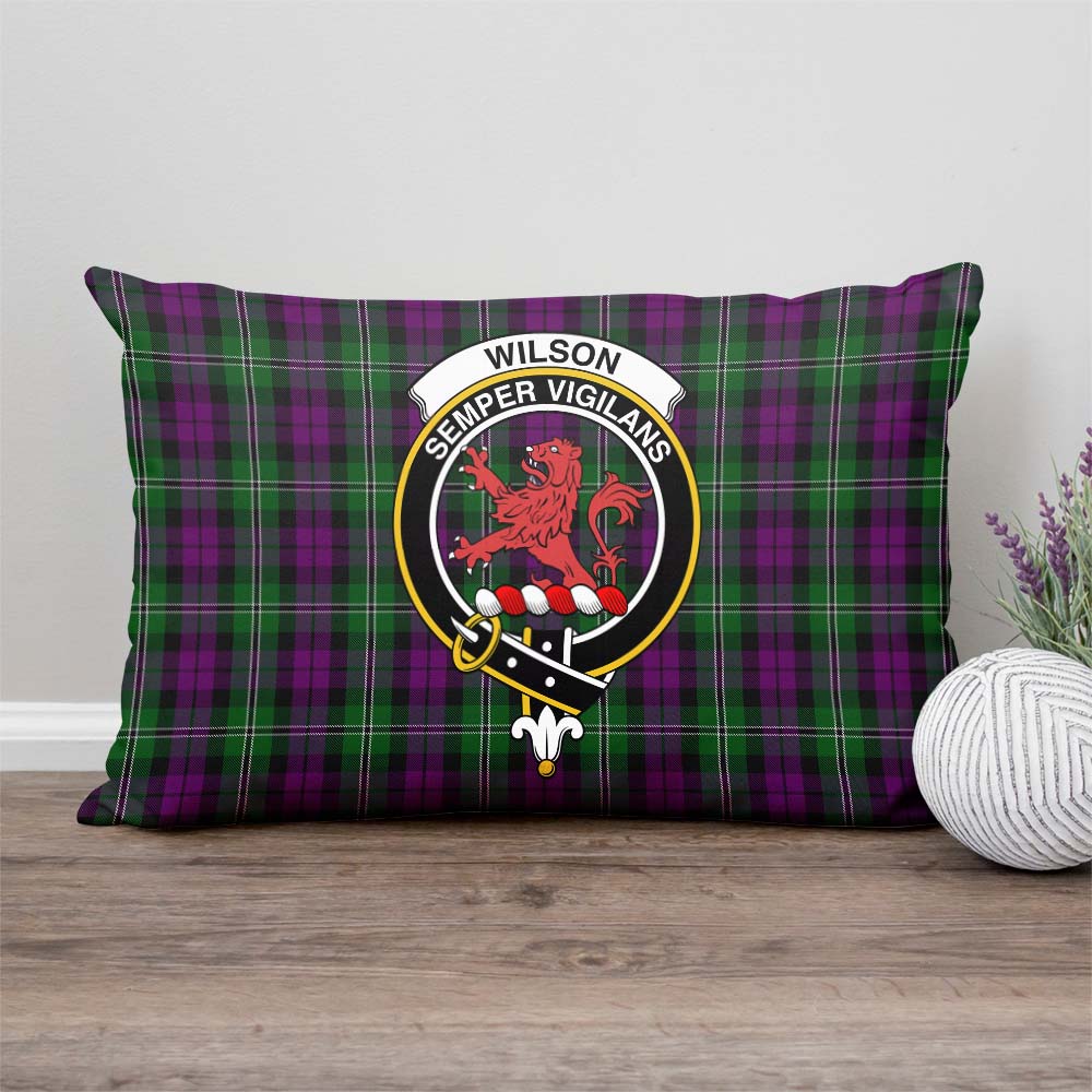Wilson Tartan Pillow Cover with Family Crest Rectangle Pillow Cover - Tartanvibesclothing Shop