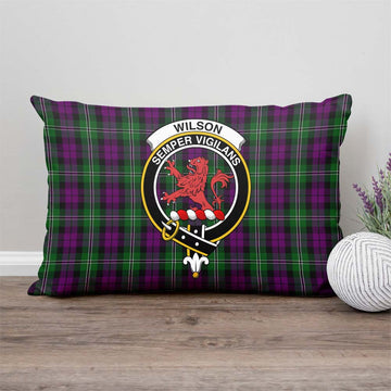 Wilson Tartan Pillow Cover with Family Crest Rectangle Pillow Cover - Tartanvibesclothing Shop