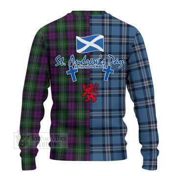 Tartan Vibes Clothing Wilson Tartan Knitted Sweater Happy St. Andrew's Day Half Tartan Style