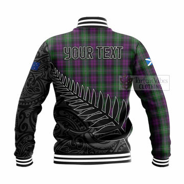 Tartan Vibes Clothing Wilson Crest Tartan Baseball Jacket with New Zealand Silver Fern Half Style
