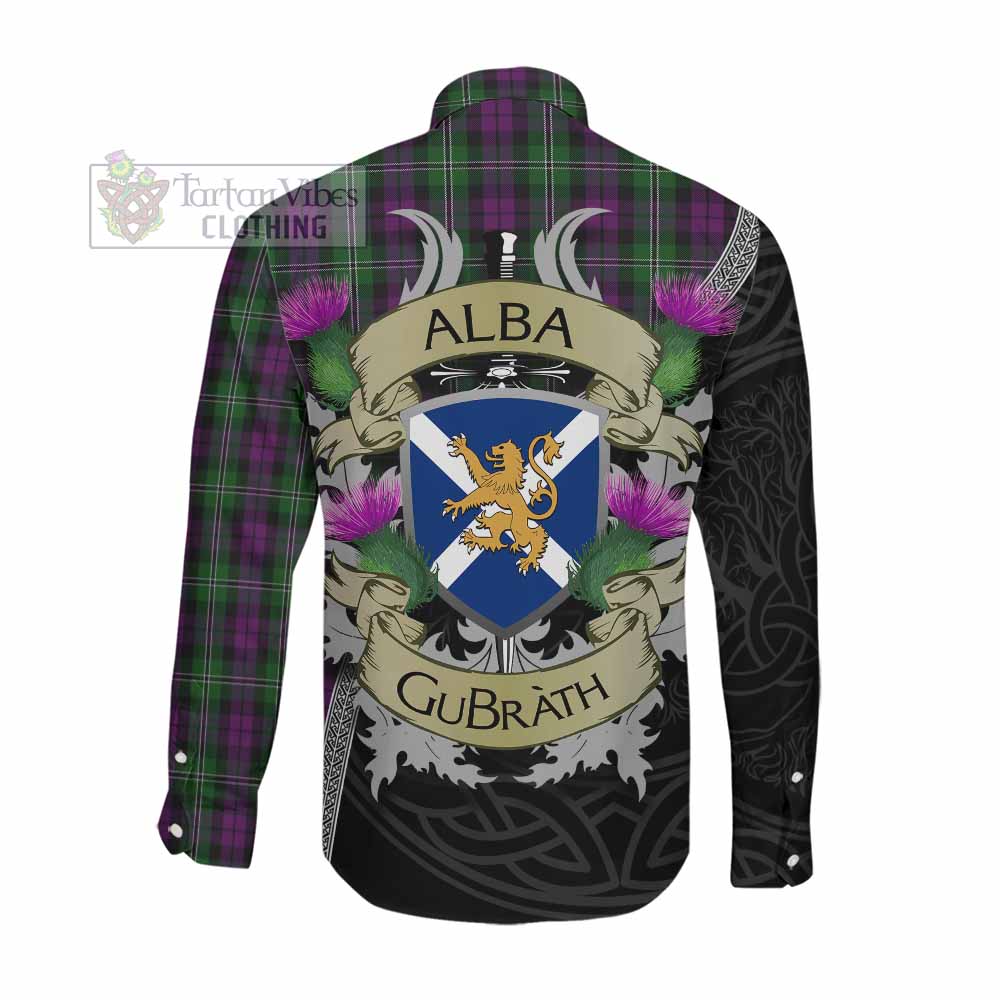 Tartan Vibes Clothing Wilson Tartan Family Crest Long Sleeve Button Shirt Lion Rampant Royal Thistle Shield Celtic Inspired
