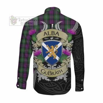 Tartan Vibes Clothing Wilson Tartan Family Crest Long Sleeve Button Shirt Lion Rampant Royal Thistle Shield Celtic Inspired
