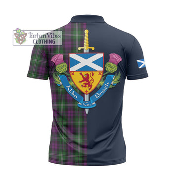 Tartan Vibes Clothing Wilson Tartan Zipper Polo Shirt with Scottish Lion Royal Arm Half Style