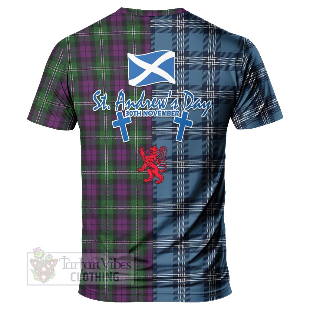 Tartan Vibes Clothing Wilson Tartan T-Shirt Happy St. Andrew's Day Half Tartan Style