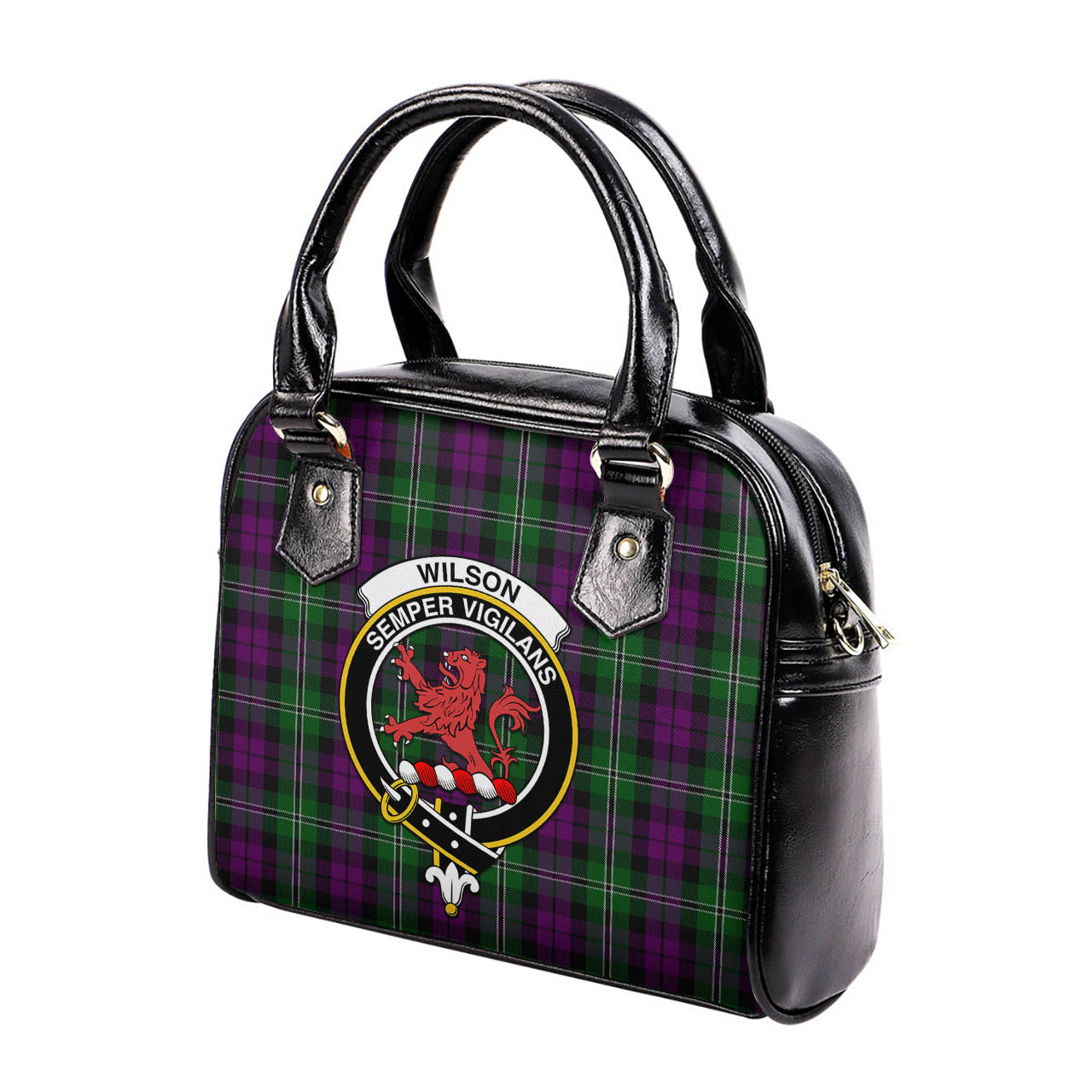 Wilson Tartan Shoulder Handbags with Family Crest - Tartanvibesclothing