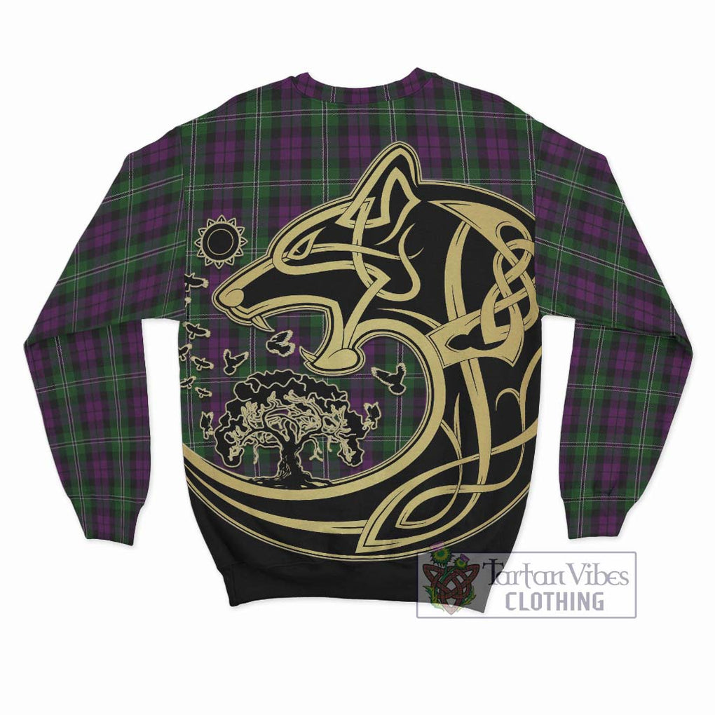 Wilson Tartan Sweatshirt with Family Crest Celtic Wolf Style - Tartan Vibes Clothing