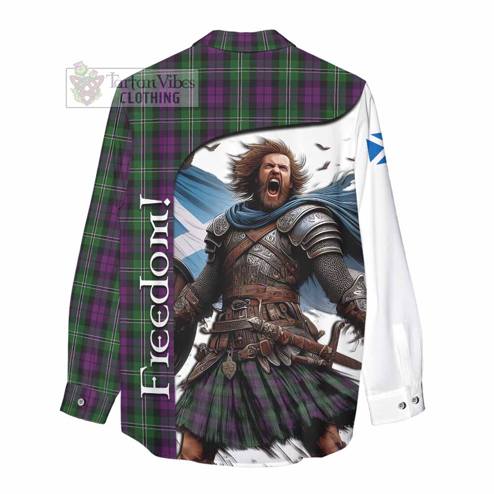 Tartan Vibes Clothing Wilson Crest Tartan Women's Casual Shirt Inspired by the Freedom of Scottish Warrior
