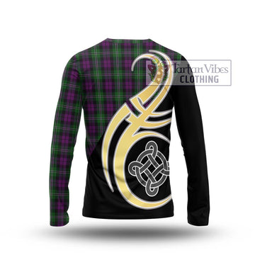 Wilson Tartan Long Sleeve T-Shirt with Family Crest and Celtic Symbol Style - Tartan Vibes Clothing