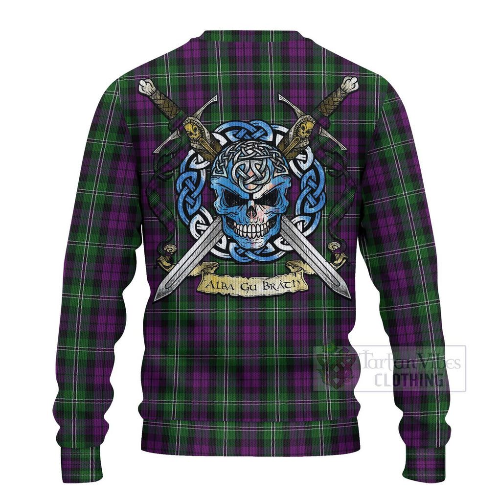 Wilson Tartan Ugly Sweater with Family Crest Celtic Skull Style - Tartan Vibes Clothing
