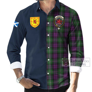 Tartan Vibes Clothing Wilson Tartan Long Sleeve Button Shirt with Scottish Lion Royal Arm Half Style