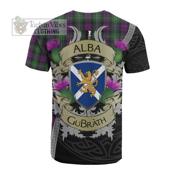 Wilson Tartan Family Crest Cotton T-shirt Lion Rampant Royal Thistle Shield Celtic Inspired