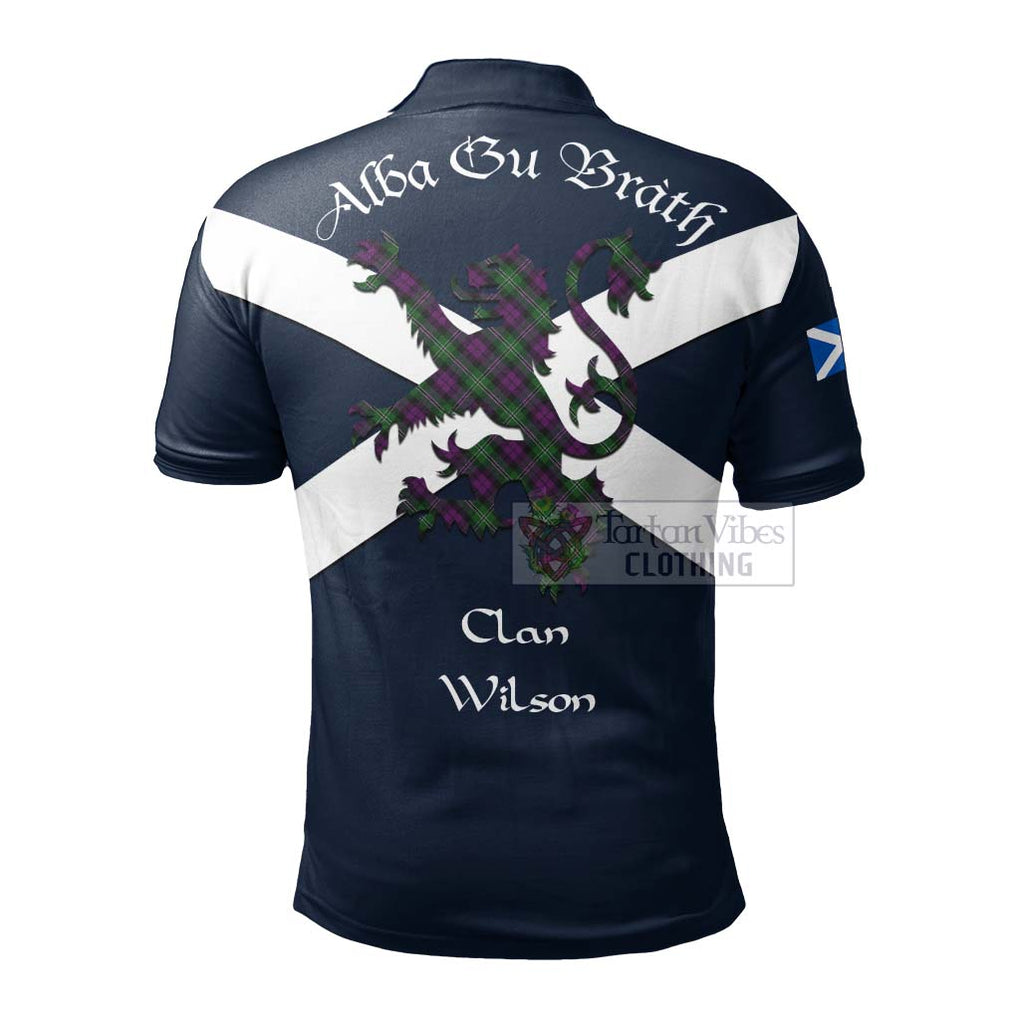 Tartan Vibes Clothing Wilson Tartan Lion Rampant Polo Shirt – Proudly Display Your Heritage with Alba Gu Brath and Clan Name