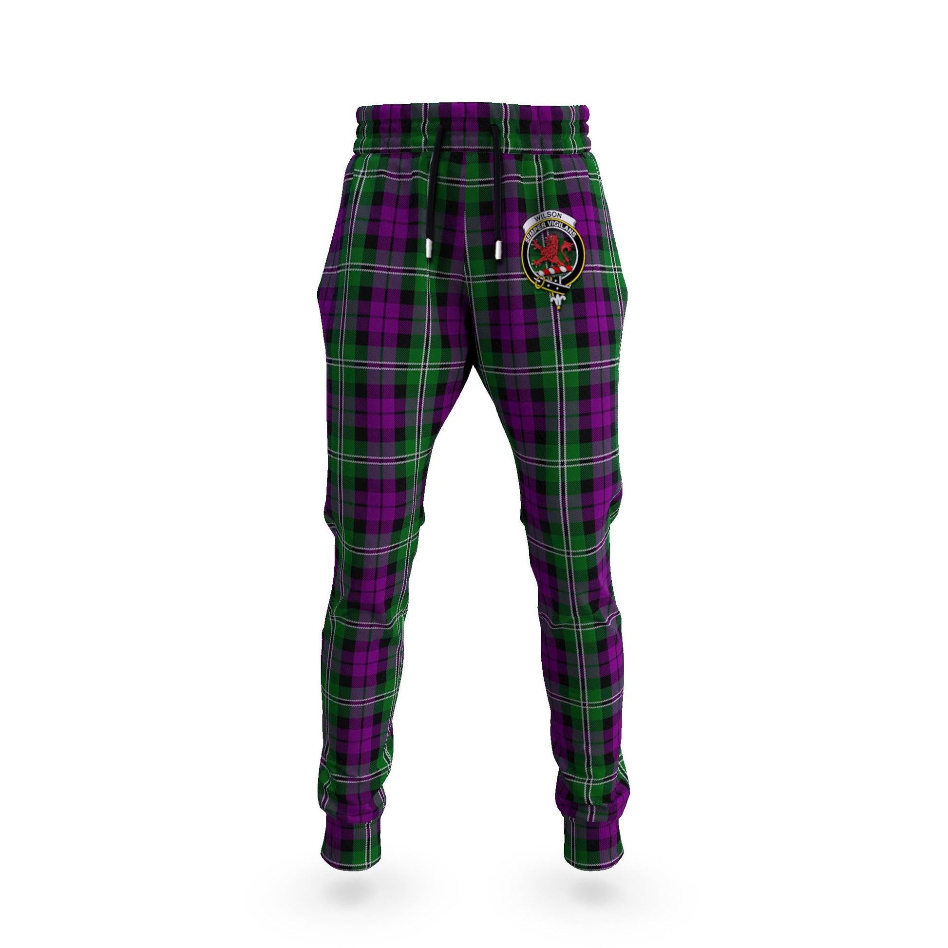 Wilson Tartan Joggers Pants with Family Crest 5XL - Tartan Vibes Clothing