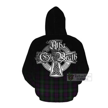 Tartan Vibes Clothing Wilson Tartan Cotton Hoodie Featuring Alba Gu Brath Family Crest Celtic Inspired