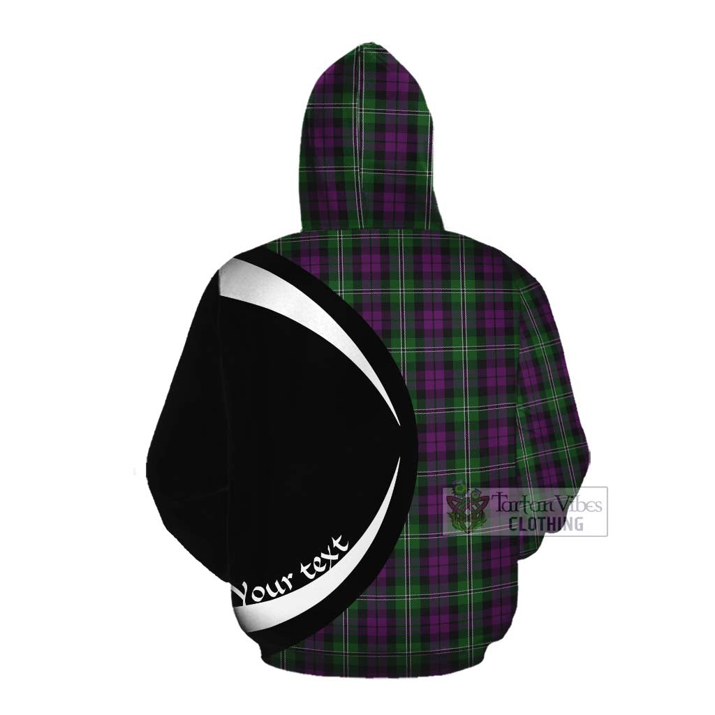 Tartan Vibes Clothing Wilson Tartan Cotton Hoodie with Family Crest Circle Style