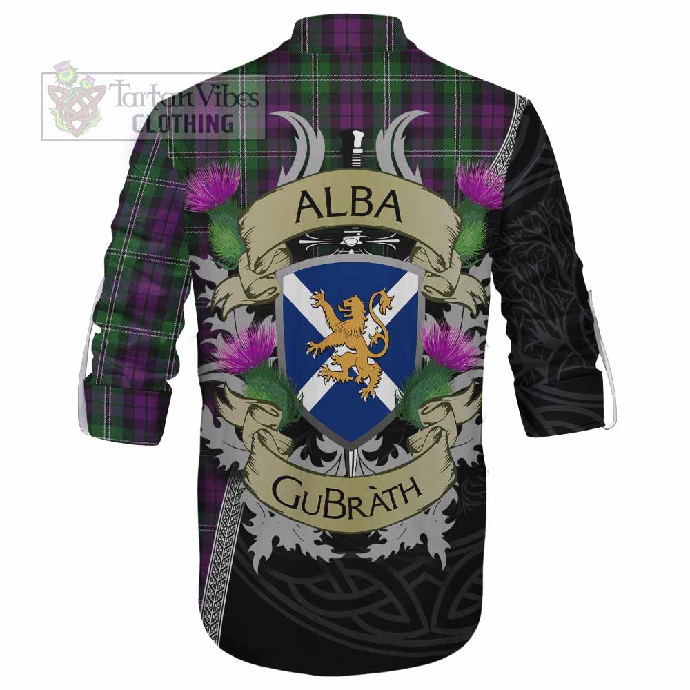 Tartan Vibes Clothing Wilson Tartan Family Crest Ghillie Kilt Shirt Lion Rampant Royal Thistle Shield Celtic Inspired