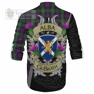 Tartan Vibes Clothing Wilson Tartan Family Crest Ghillie Kilt Shirt Lion Rampant Royal Thistle Shield Celtic Inspired