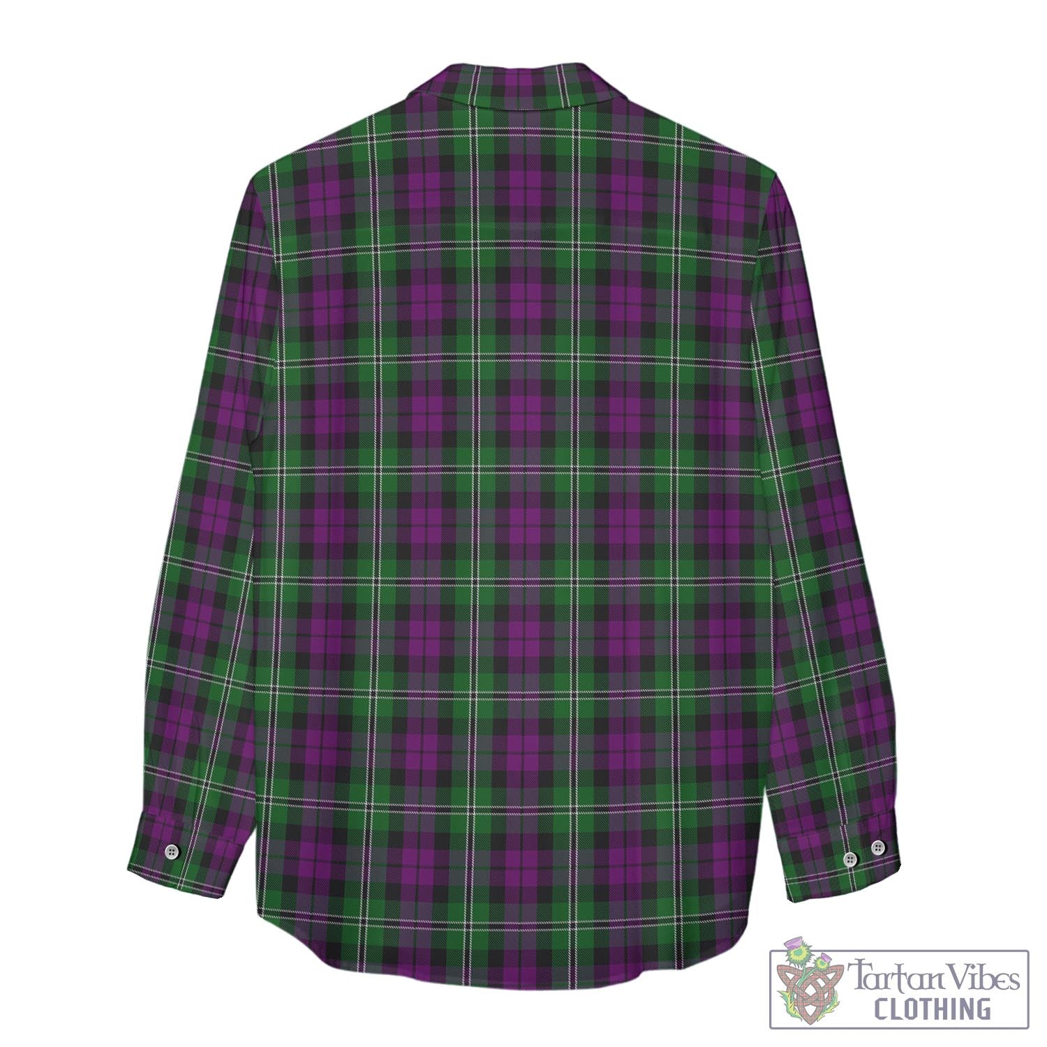 Tartan Vibes Clothing Wilson Tartan Womens Casual Shirt with Family Crest