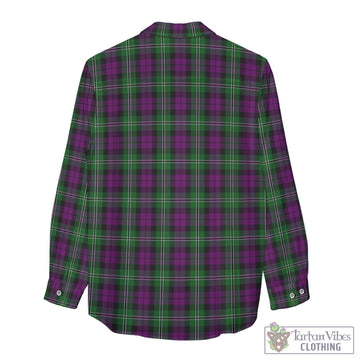 Tartan Vibes Clothing Wilson Tartan Womens Casual Shirt with Family Crest