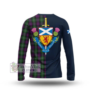 Tartan Vibes Clothing Wilson Tartan Long Sleeve T-Shirt with Scottish Lion Royal Arm Half Style