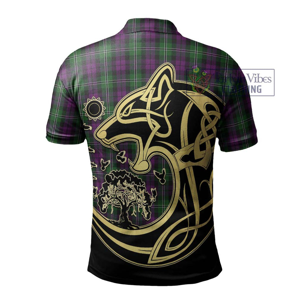 Wilson Tartan Polo Shirt with Family Crest Celtic Wolf Style - Tartanvibesclothing Shop