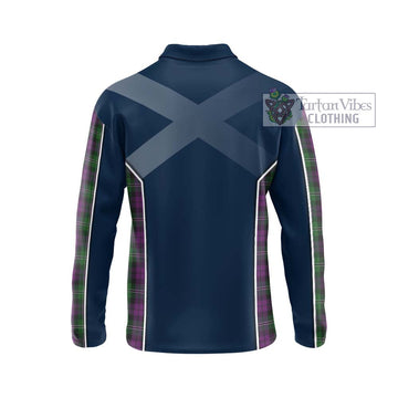 Wilson Tartan Long Sleeve Polo Shirt with Family Crest and Lion Rampant Vibes Sport Style - Tartan Vibes Clothing