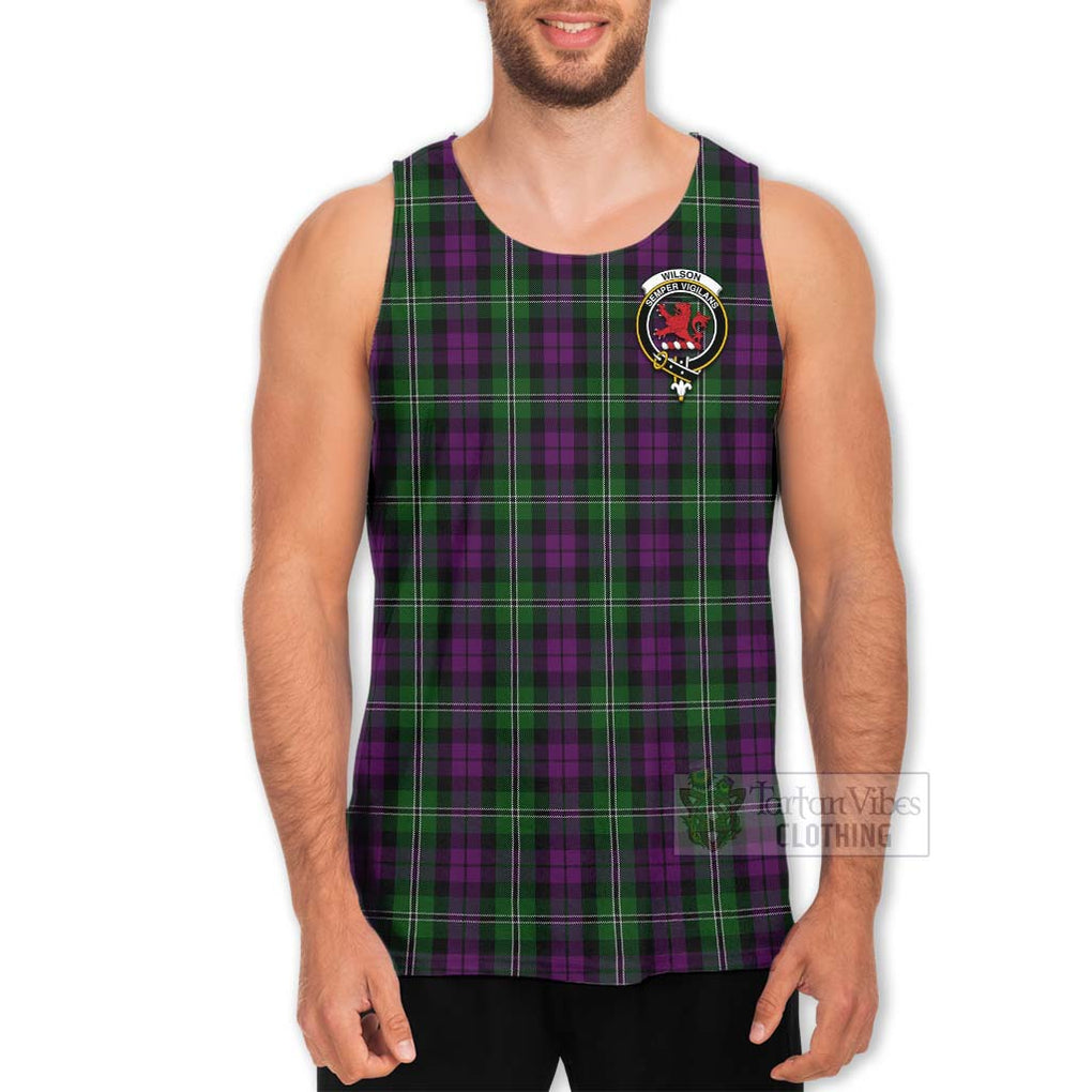 Wilson Tartan Men's Tank Top with Family Crest Celtic Skull Style - Tartan Vibes Clothing