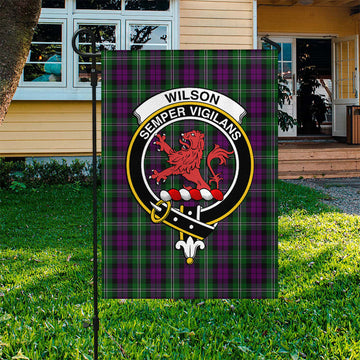 Wilson Tartan Garden Flag with Family Crest