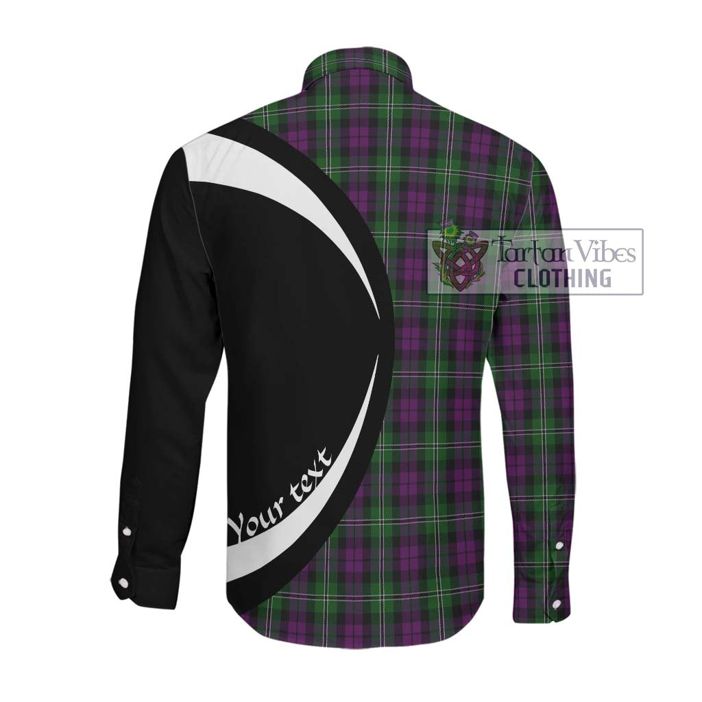 Wilson Tartan Long Sleeve Button Up with Family Crest Circle Style Men's Shirt - Tartan Vibes Clothing