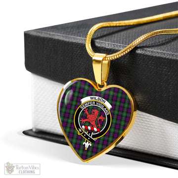 Tartan Vibes Clothing Wilson Tartan Heart Necklace with Family Crest