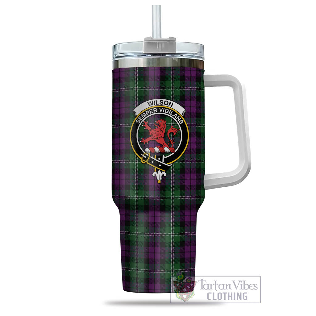 Tartan Vibes Clothing Wilson Tartan and Family Crest Tumbler with Handle