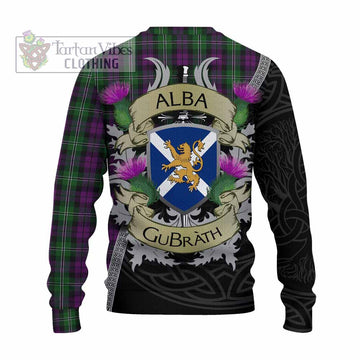 Tartan Vibes Clothing Wilson Tartan Family Crest Knitted Sweater Lion Rampant Royal Thistle Shield Celtic Inspired