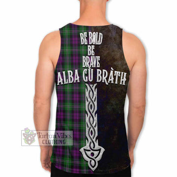 Wilson Tartan Family Crest Men's Tank Top Alba Gu Brath Be Brave Lion Ancient Style